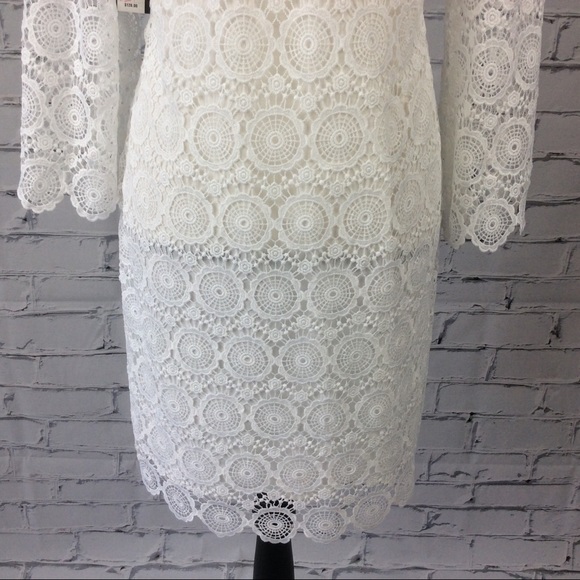 Crown & Ivy White Lace Dress, Size 6 - Picture 8 of 10